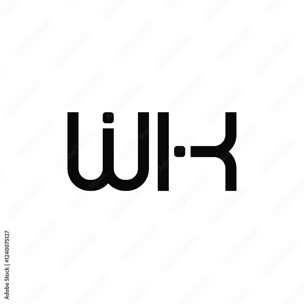 WK monogram logo design letter text name symbol monochrome logotype alphabet character simple logo WK monogram logo design letter text name symbol monochrome logotype alphabet character simple logo
