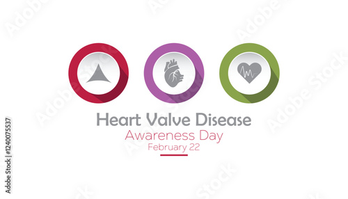 February is National Heart Valve Disease Awareness Day. Vector template Design for banner, greeting card, poster, prints, social media post ,flyer , T shirt with background.