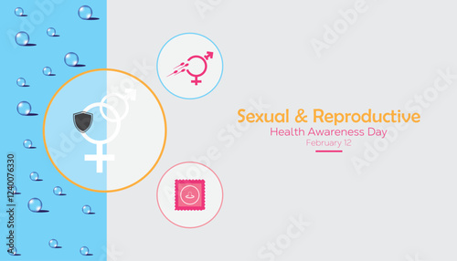 February is Sexual and Reproductive health awareness day. Vector template Design for banner, greeting card, poster, prints, social media post ,flyer , T shirt with background.