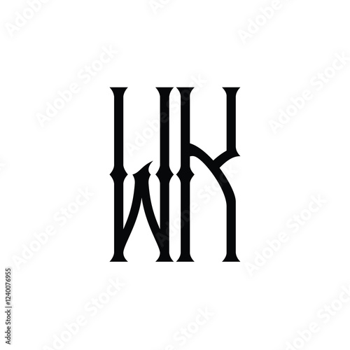 WK monogram logo design letter text name symbol monochrome logotype alphabet character simple logo