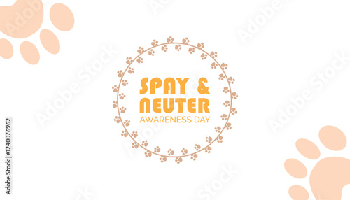 February is Spay and Neuter awareness day. Vector template Design for banner, greeting card, poster, prints, social media post ,flyer , T shirt with background.
