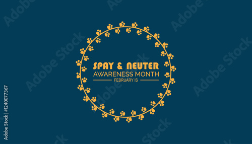 February is Spay and Neuter awareness Month. Vector template Design for banner, greeting card, poster, prints, social media post ,flyer , T shirt with background.