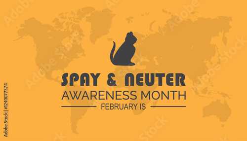 February is Spay and Neuter awareness Month. Vector template Design for banner, greeting card, poster, prints, social media post ,flyer , T shirt with background.