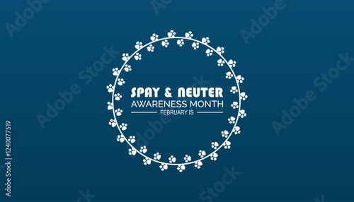 February is Spay and Neuter awareness Month. Vector template Design for banner, greeting card, poster, prints, social media post ,flyer , T shirt with background.
