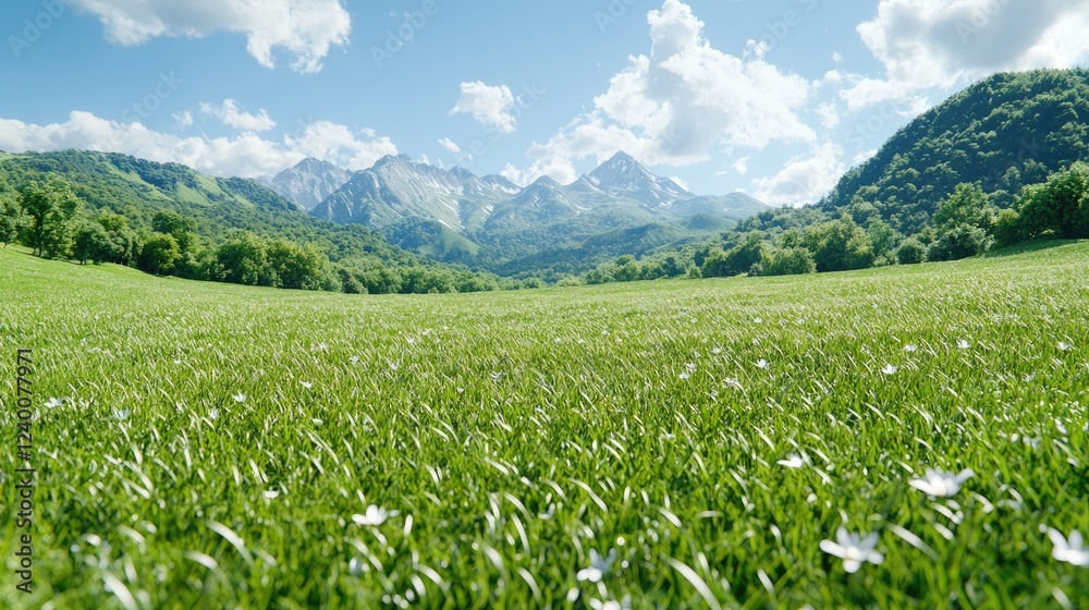 Mountain meadow wildflowers sunny day landscape (18) Mountain meadow wildflowers sunny day landscape (18)