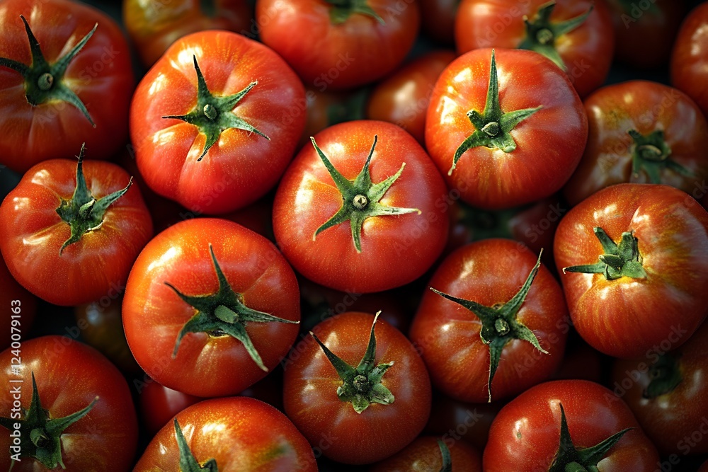 A Close-Up View of Fresh, Ripe Tomatoes A Close-Up View of Fresh, Ripe Tomatoes