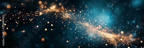 A blue background with a lot of sparkles