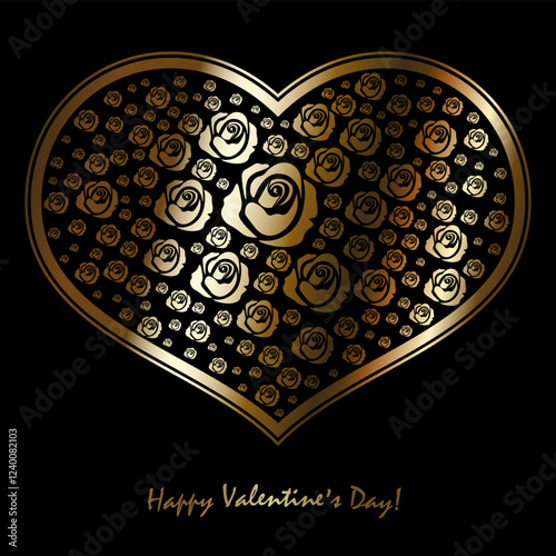 Valentine's Day, gold textured heart, a great design component
