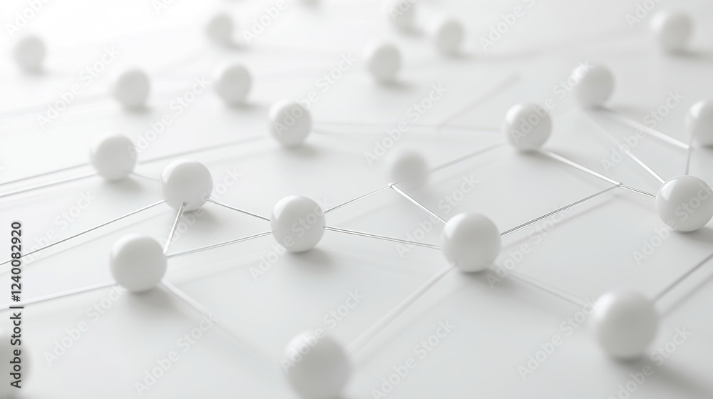 Obraz premium Abstract flowchart with glowing nodes and connections illustrating business process optimization and efficiency.