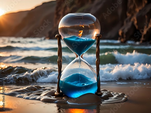 Fototapeta Time's Paradox: Fire & Wate
