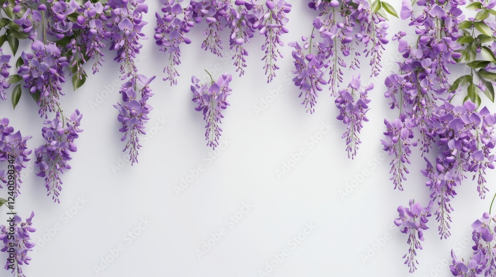 3D artwork of a wisteria vine with cascading purple 3D artwork of a wisteria vine with cascading purple