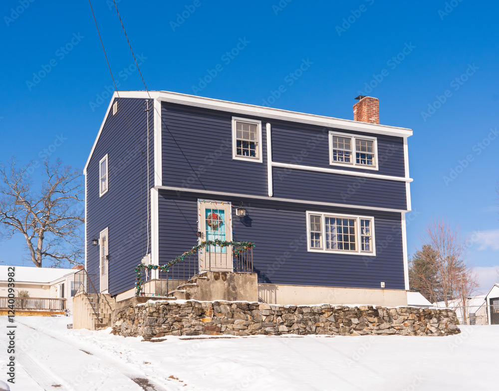 Winter house after snow storm Winter house after snow storm