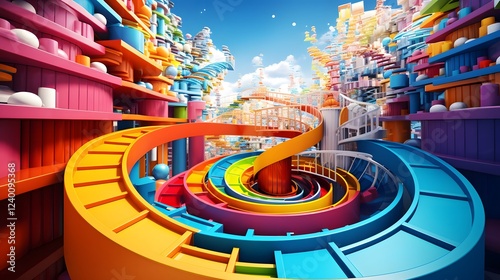 Visually captivating spiraling patterns and dynamic vibrant colorful lines that evoke a state of excitement energy and emotional expression