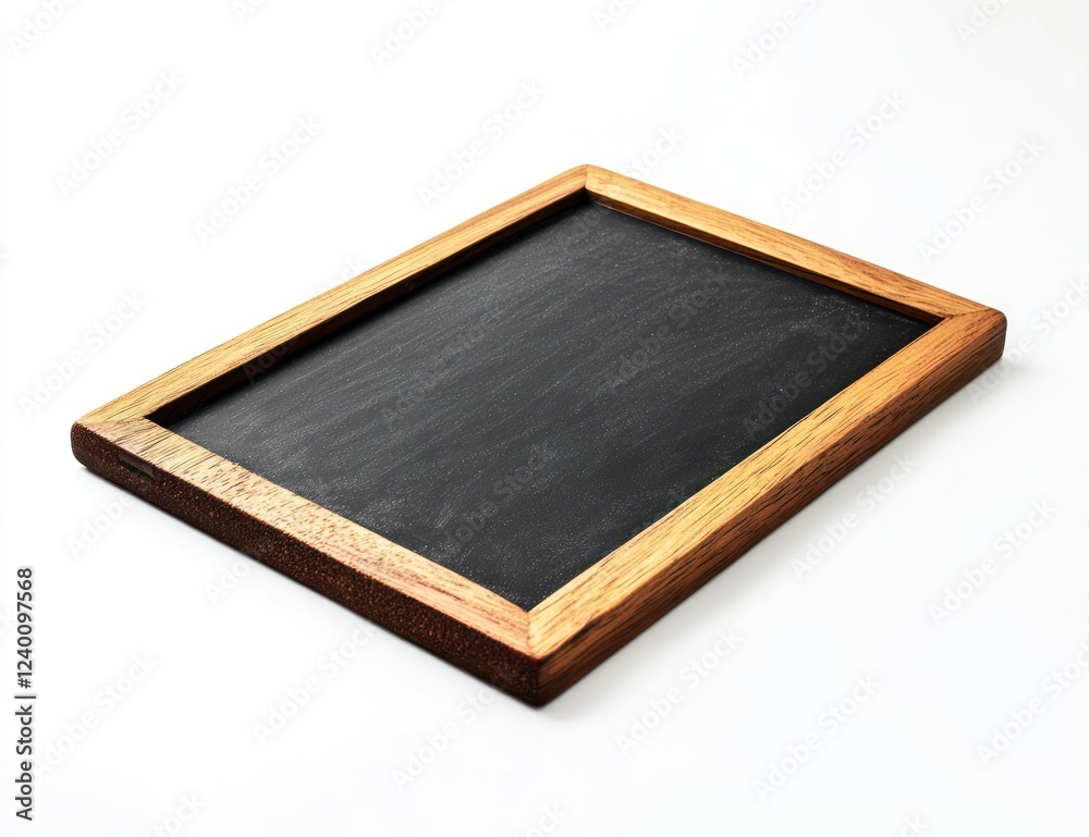 Fototapeta premium Blank wooden framed chalkboard isolated on white background; menu, sign, message