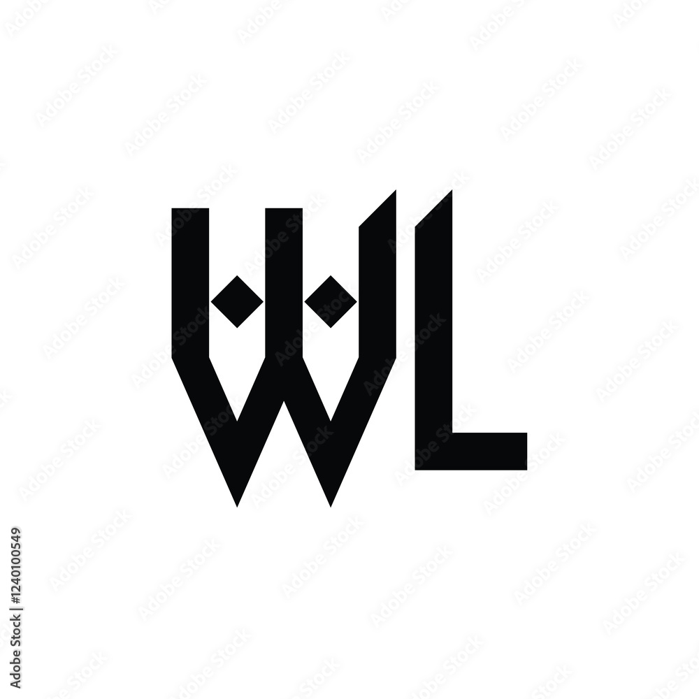 WL monogram logo design letter text name symbol monochrome logotype alphabet character simple logo WL monogram logo design letter text name symbol monochrome logotype alphabet character simple logo