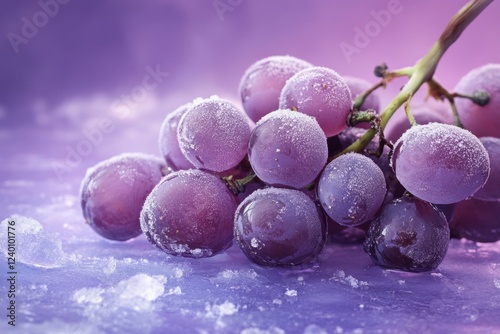 Frozen Grapes Resting on a Bed of Ice photo