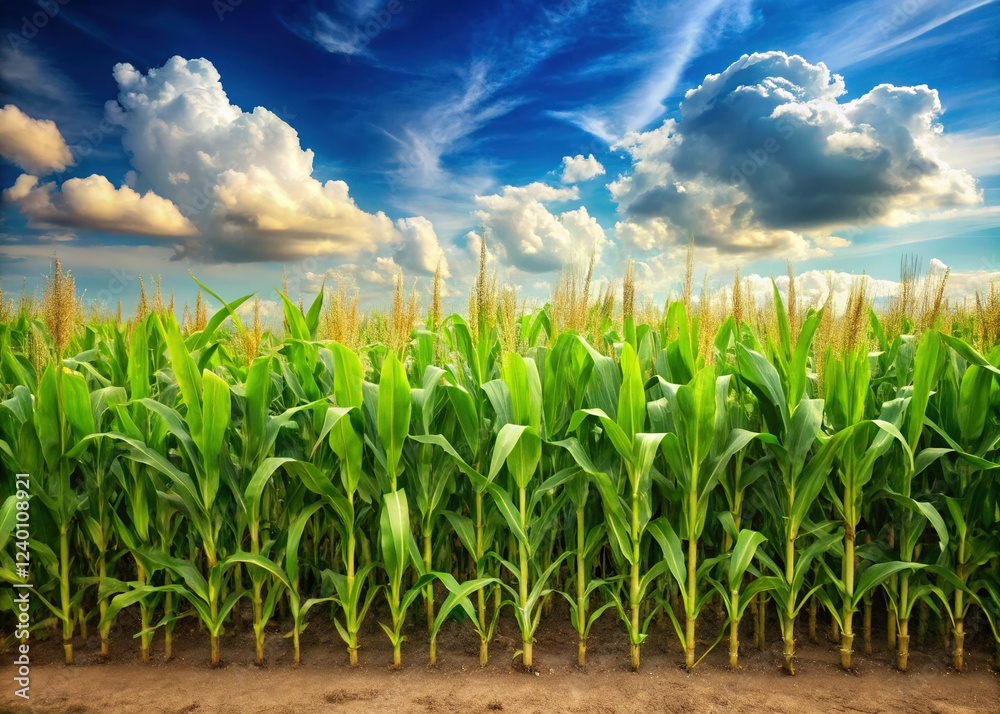 Obraz premium Golden Cornfield at Sunset - Rural Landscape Stock Photo