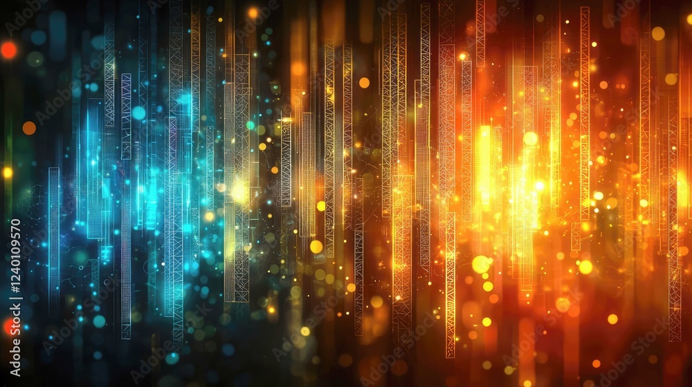 Abstract Digital Art: Futuristic Technology Background. Cyberpunk-inspired glowing lines and bokeh effects create a vibrant, energetic visual. Abstract Digital Art: Futuristic Technology Background. Cyberpunk-inspired glowing lines and bokeh effects create a vibrant, energetic visual.