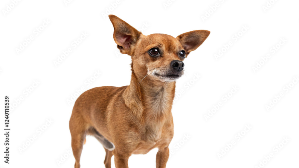 Brown Dog on White Background. Isolated on transparent background, png. Brown Dog on White Background. Isolated on transparent background, png.
