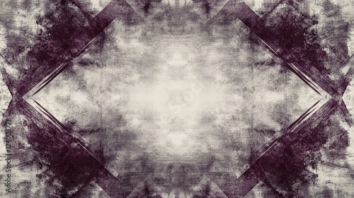 Maroon edges blend into grey tones, forming a smooth halftone gradient with grunge effects and sharp detailing, framed by a maroon border around a blank white center for flexibility.