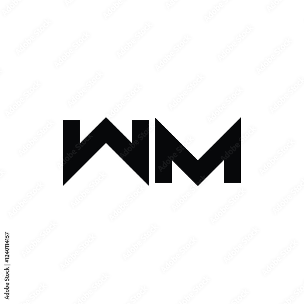 WM monogram logo design letter text name symbol monochrome logotype alphabet character simple logo WM monogram logo design letter text name symbol monochrome logotype alphabet character simple logo