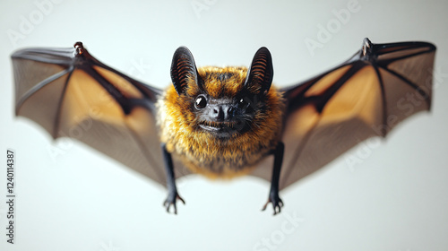 a bat hanging upside