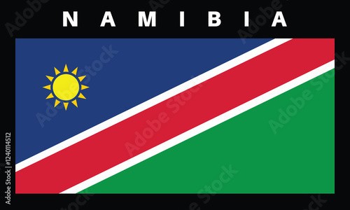 Namibia national flag. Vector illustration.