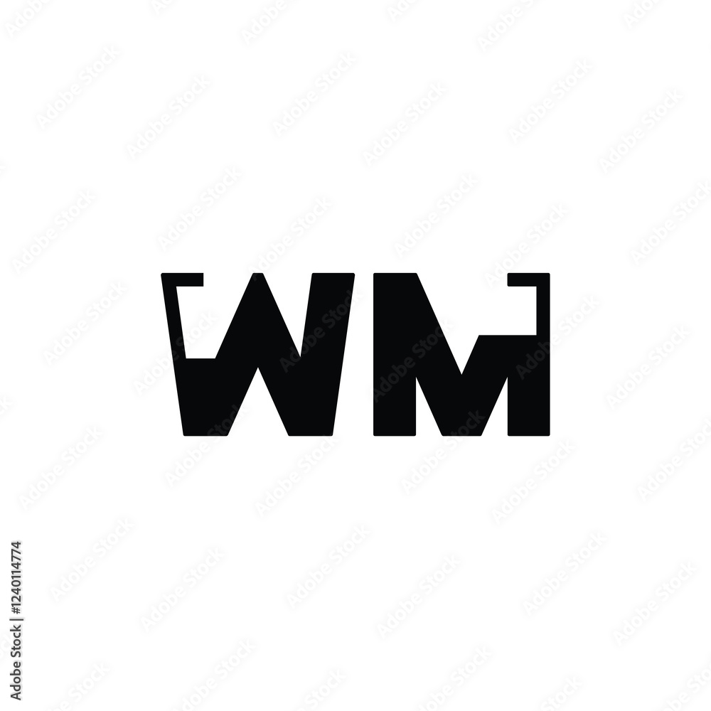WM monogram logo design letter text name symbol monochrome logotype alphabet character simple logo WM monogram logo design letter text name symbol monochrome logotype alphabet character simple logo