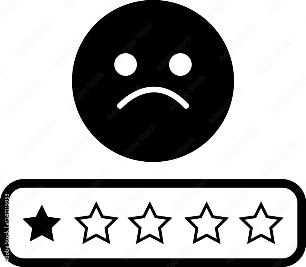 Fototapeta premium Rating Satisfaction icon. vector of Emotion Smiles Excellent, Good, Normal, Not Good, Bed, Credit Rating and Service, Survey approval user rating star elements. isolated on transparent background