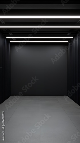 Wallpaper Mural Modern Minimalist Dark Room Interior Design with Bright LED Lighting Torontodigital.ca