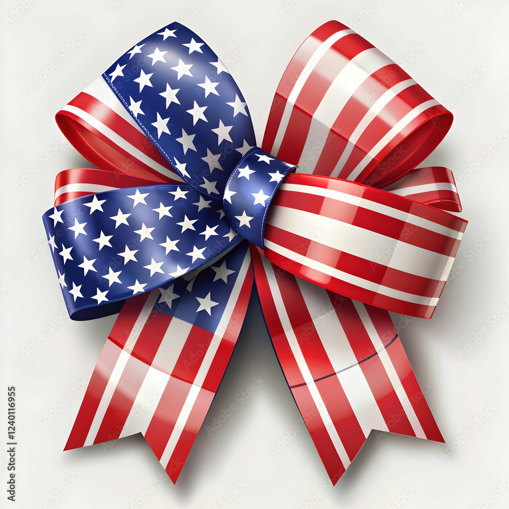 Fototapeta premium American Flag Gift on white Background for Designs