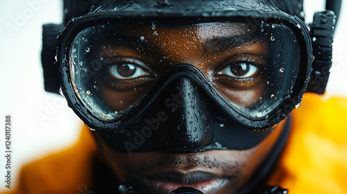a man wearing a helmet and goggles