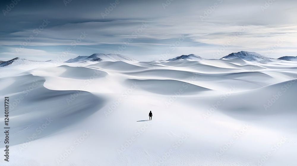 Lone traveler in vast desert landscape remote location photography Lone traveler in vast desert landscape remote location photography
