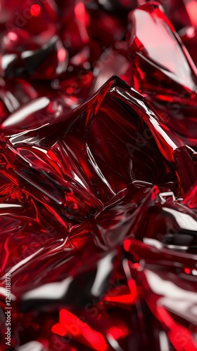Abstract Crimson Glass Fragments: A Deep Red Textured Composition