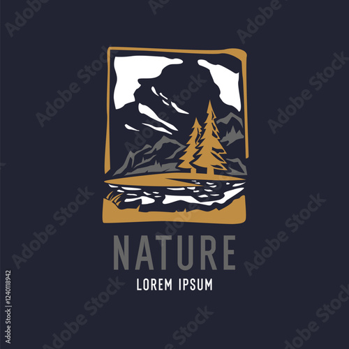 A beautiful flat illustration depicts nature. Modern graphics, artistic drawing. Vector graphics.