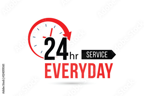 24 hour everyday service vector design
