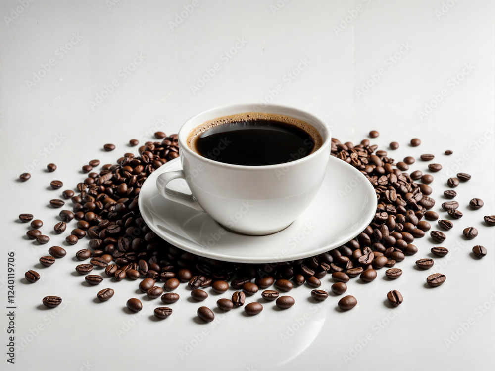 Fototapeta premium cup of coffee beans