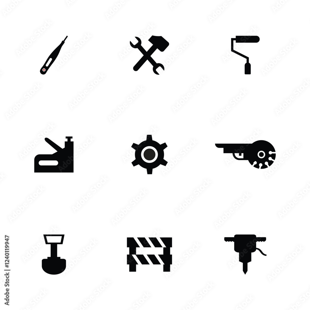 Fototapeta premium Construction blueprint architect design set 
