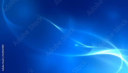 Abstract Blue Light Wave Background with Glowing Particles and Futuristic Energy Flow Design