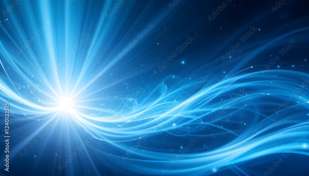 Abstract Blue Light Wave Background with Glowing Particles and Futuristic Energy Flow Design Abstract Blue Light Wave Background with Glowing Particles and Futuristic Energy Flow Design