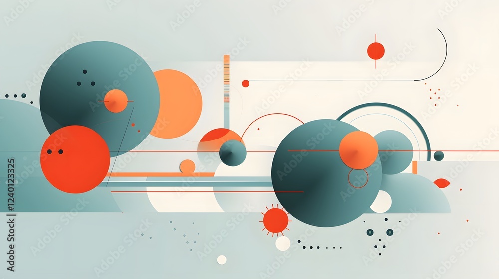 Obraz premium Mesmerizing abstract composition featuring a harmonious blend of geometric shapes soft gradients and a modern minimalist design aesthetic