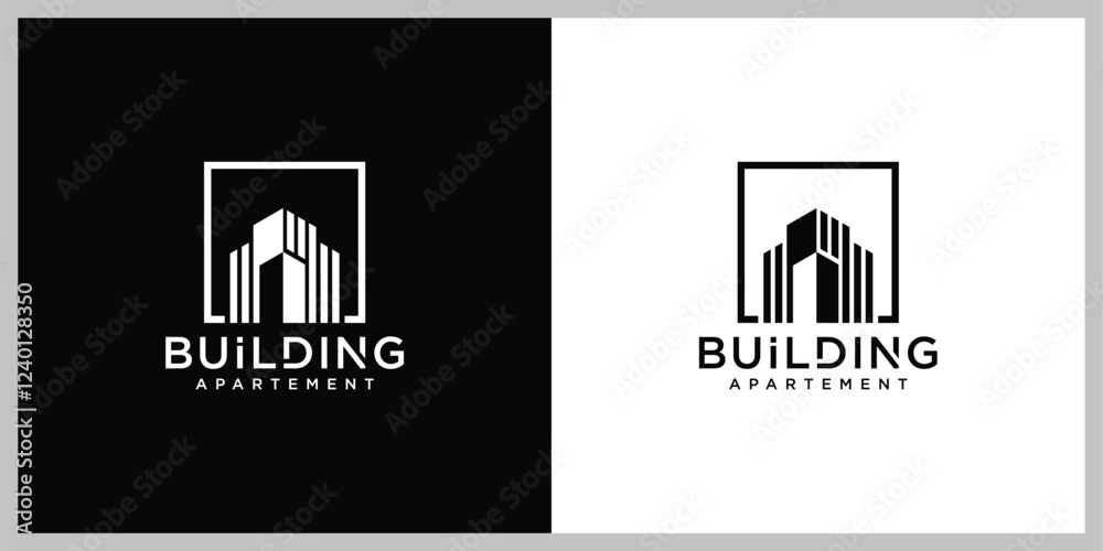 Fotografie Building logo design architecture inspiration, Vector illustration