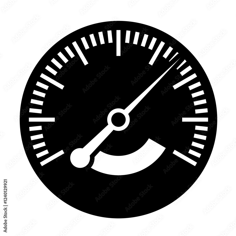 Speedometer glyph icon. Speed indicator vector icon. Speedometer glyph icon. Speed indicator vector icon.
