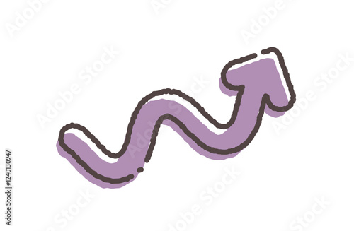 Pastel color arrow vector illustration twist rising cute simple
