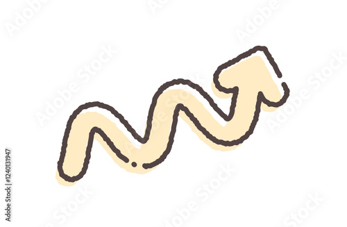 Pastel color arrow vector illustration twist rising cute simple