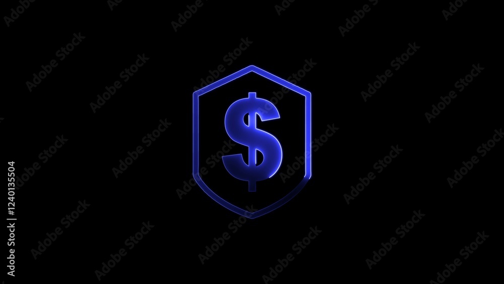 neon dollar icon illustration on black background. neon dollar icon illustration on black background.
