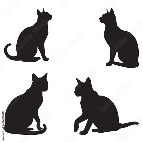 black cat silhouettes vector eps file