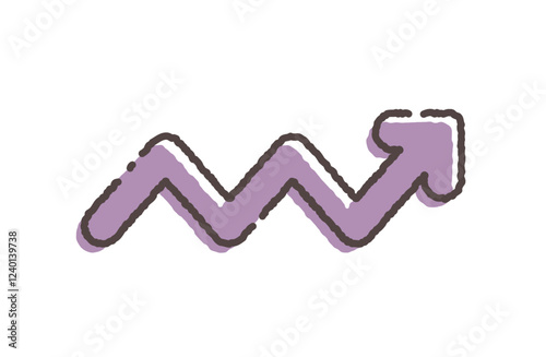 Pastel colored jagged arrow vector illustration cute simple