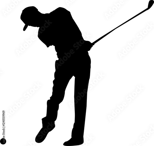 The man golf player silhouette vector
