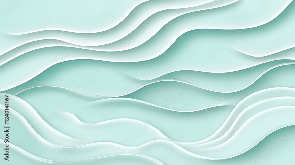 Fototapeta premium Abstract wave background, pastel green